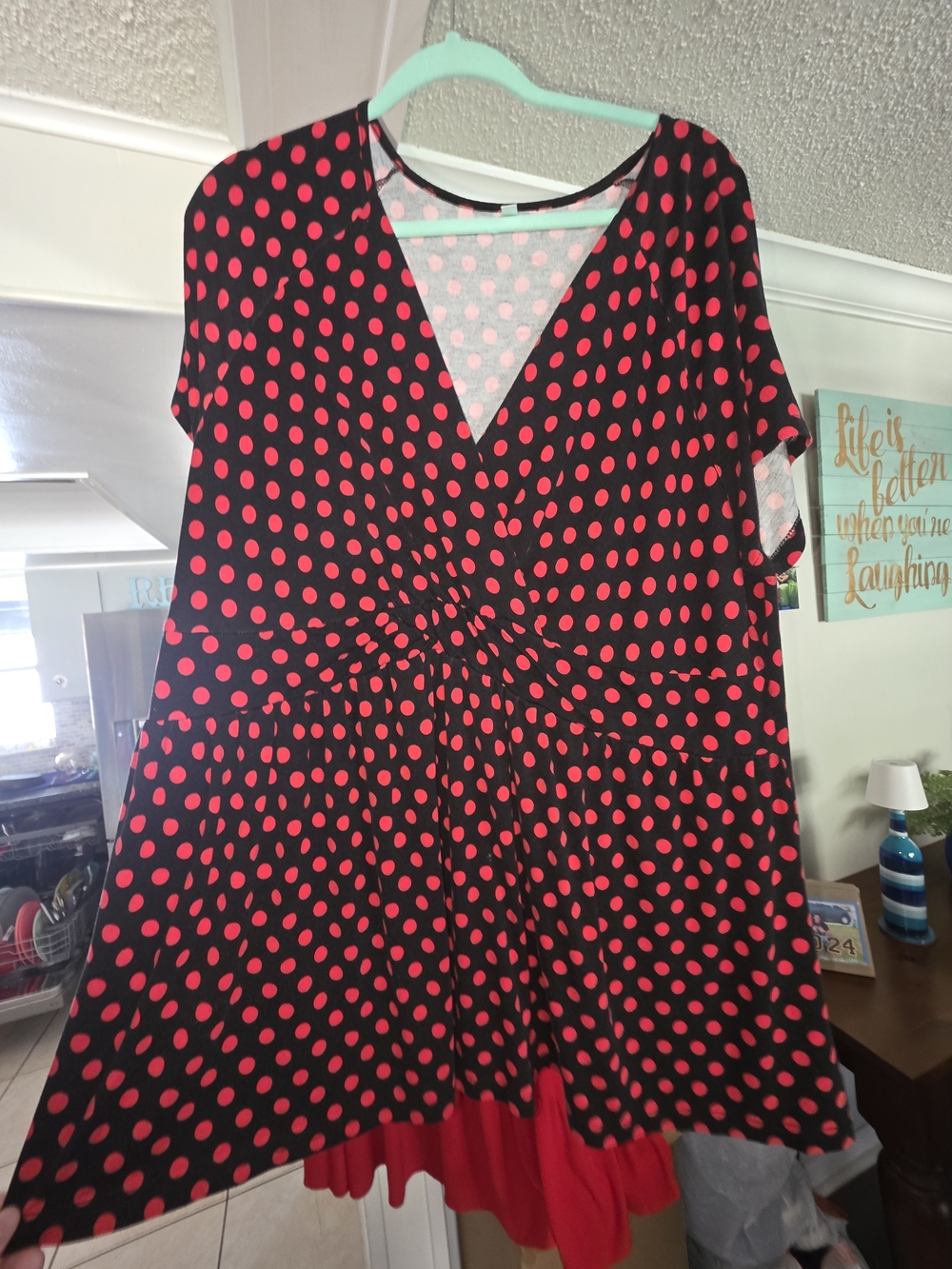 Black & Red Polka Dot Top